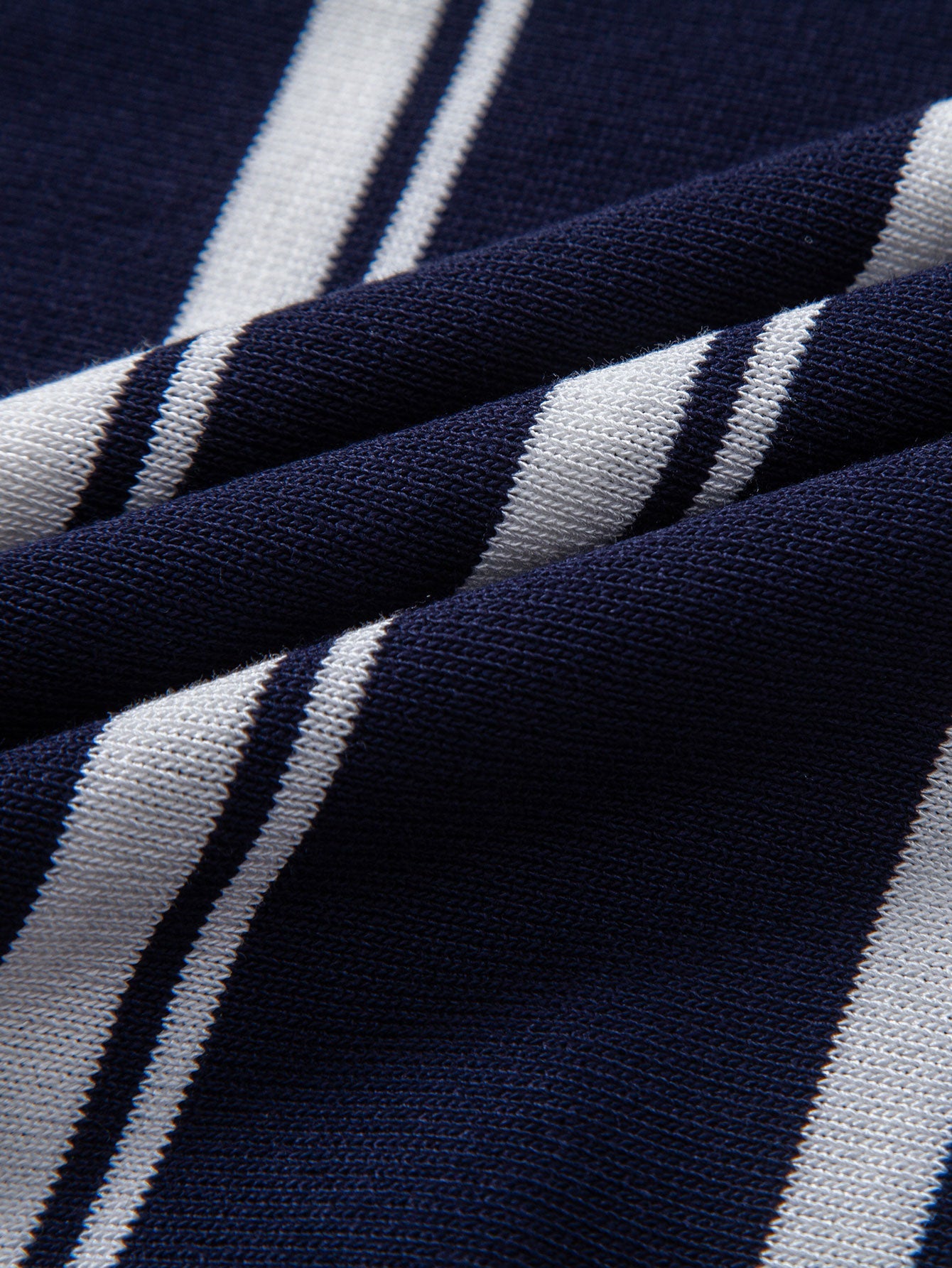 Striped Zip Up Knit Polo