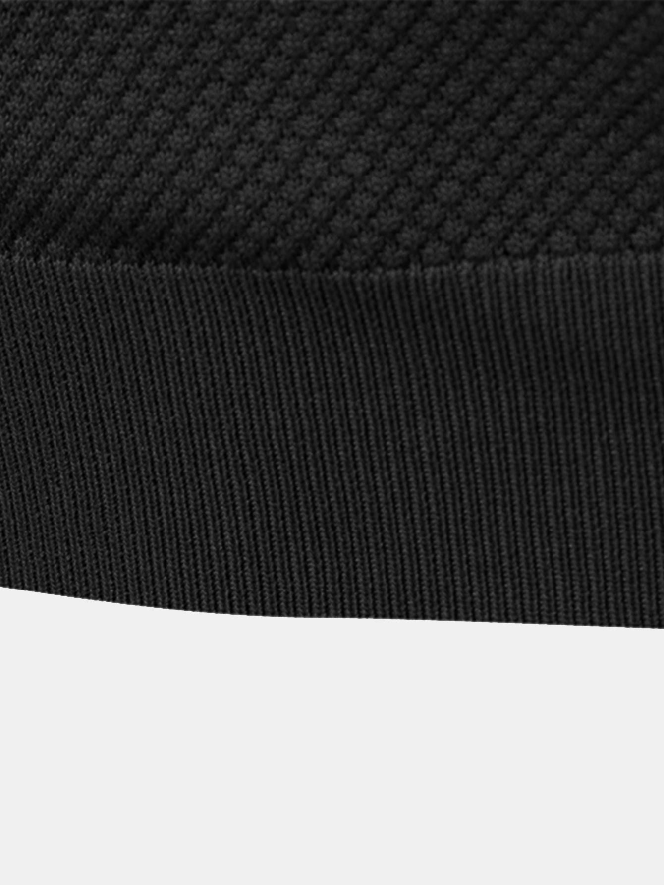 Pineapple Texture Knit V Neck Polo Shirt