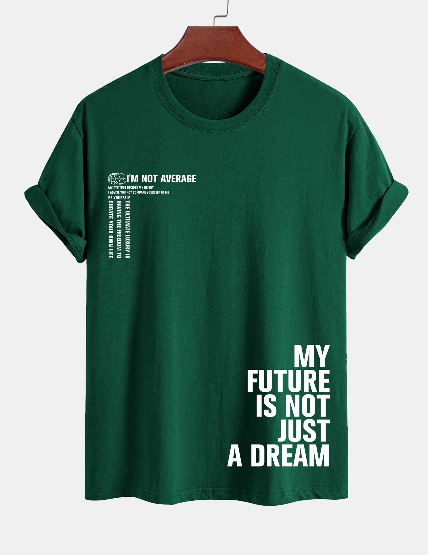 Regular Fit Positive Slogan Print Cotton T-Shirt