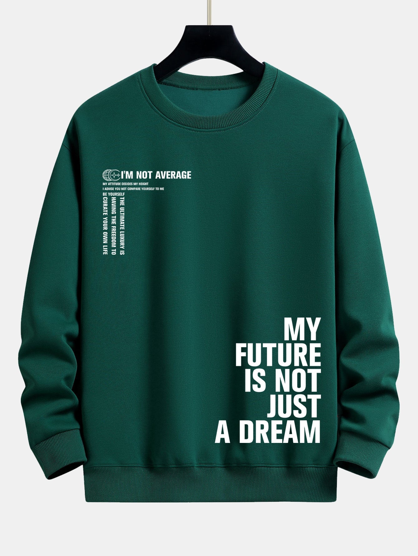 Positive Slogan Print Relax Fit Sweatshirt