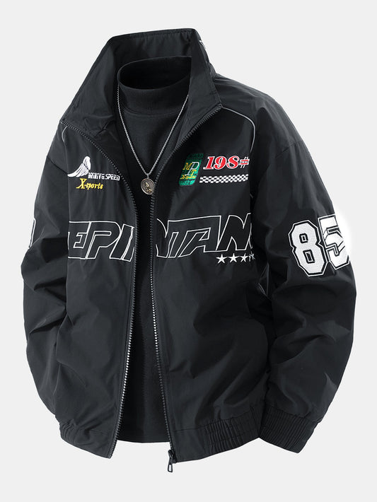 Relax Fit Embroidered Racing Jacket