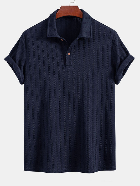 Twist Texture Knit Polo Shirt
