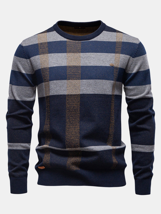 Plaid Crewneck Sweater