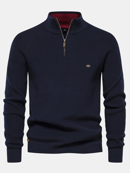 Raglan Sleeve Quarter-Zip Sweater