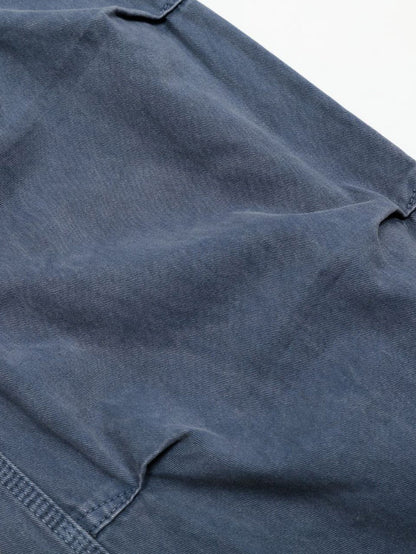 Baggy Fit Washed Distressed Denim Cargo Pants