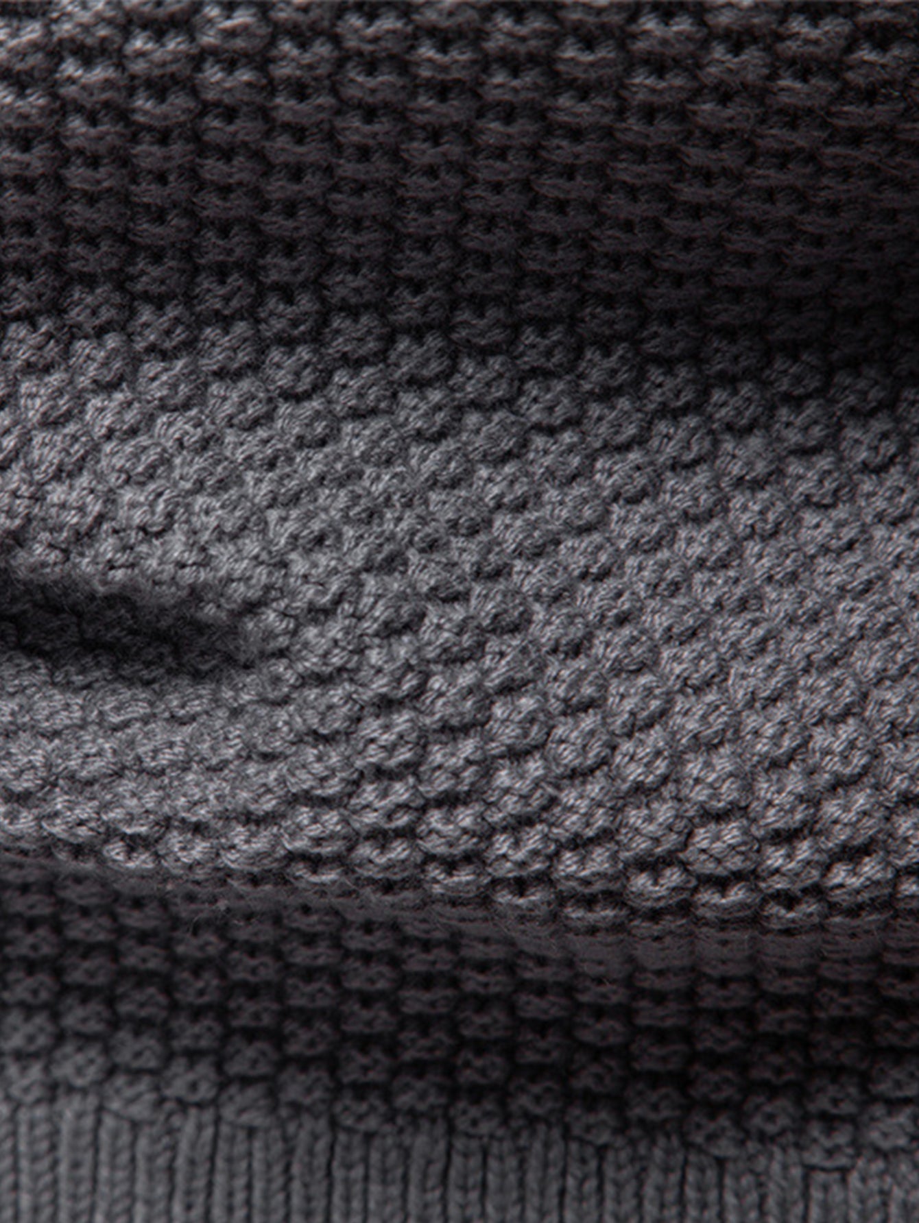 Twist Jacquard Zipper Stand Collar Sweater