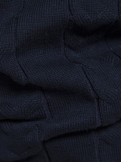 Contrast Geometric Jacquard Quarter-Zip Sweater