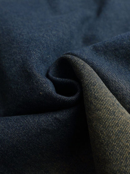 Oversize Brooklyn Embroidery Washed Distressed Denim Sweatshirt