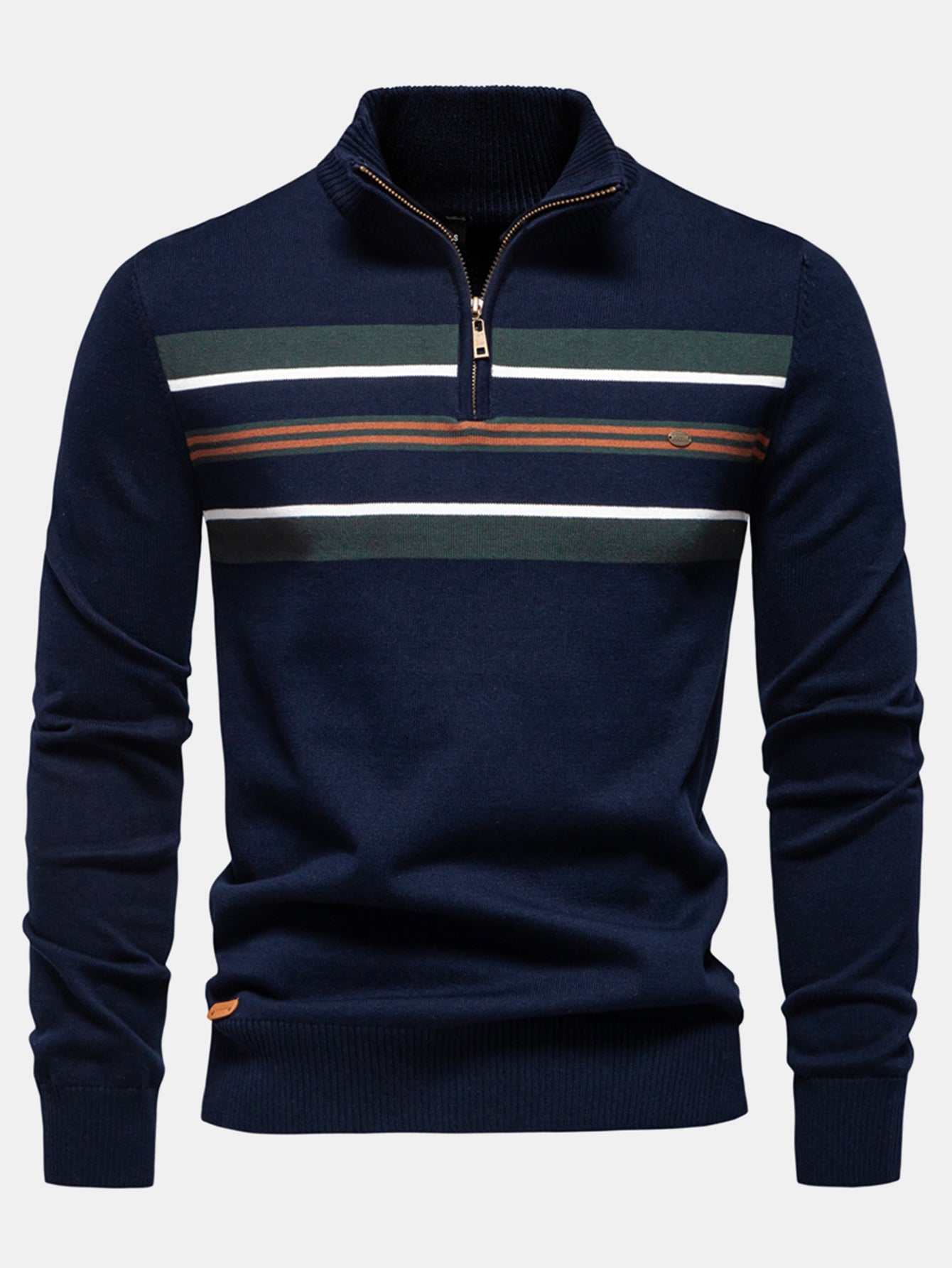 Stripe Quarter-Zip Sweater
