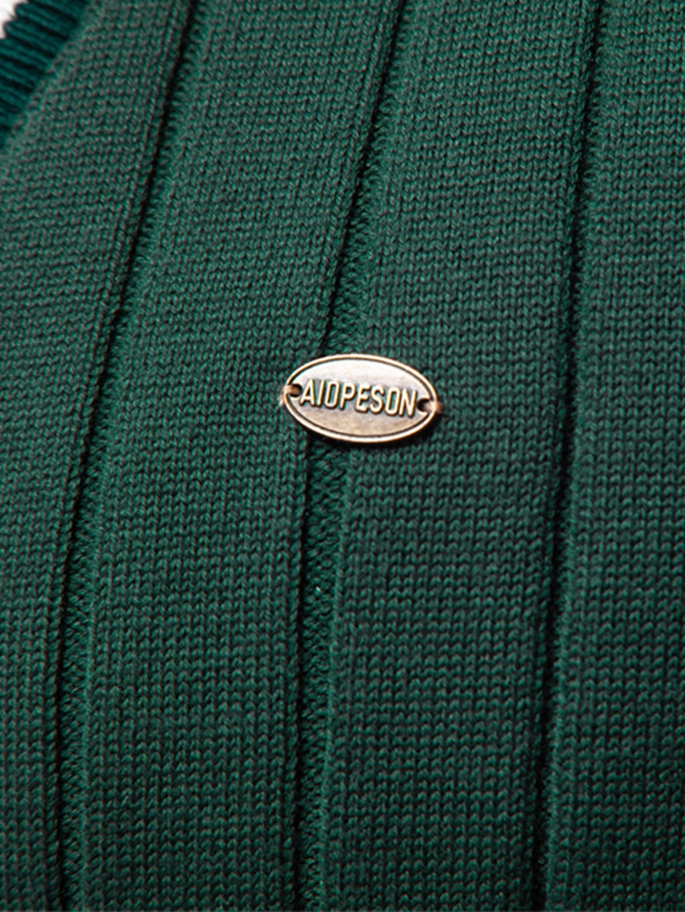 Ribbed Cardigan With Stripe Trim