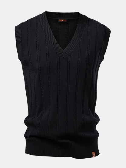 Twist V-Neck Knit Sweater Vest