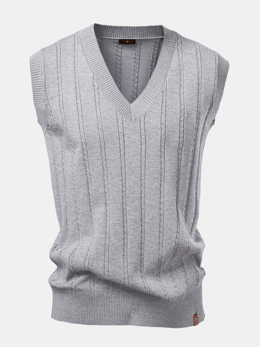 Twist V-Neck Knit Sweater Vest