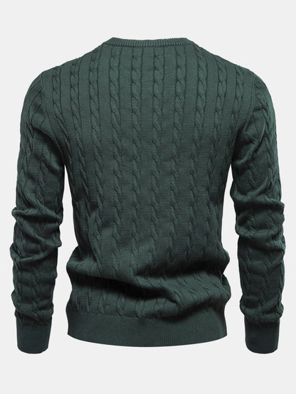 Giraffe Embroidery Twist Jacquard Sweater