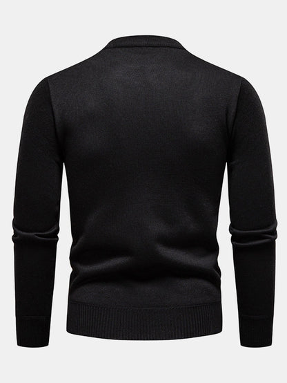 Geometric Jacquard Crewneck Sweater