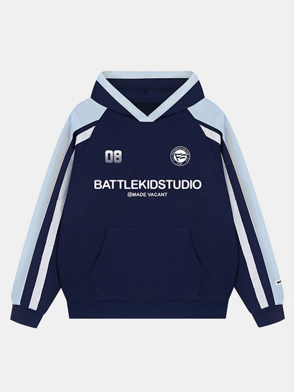 Contrast Slogan Print Hoodie