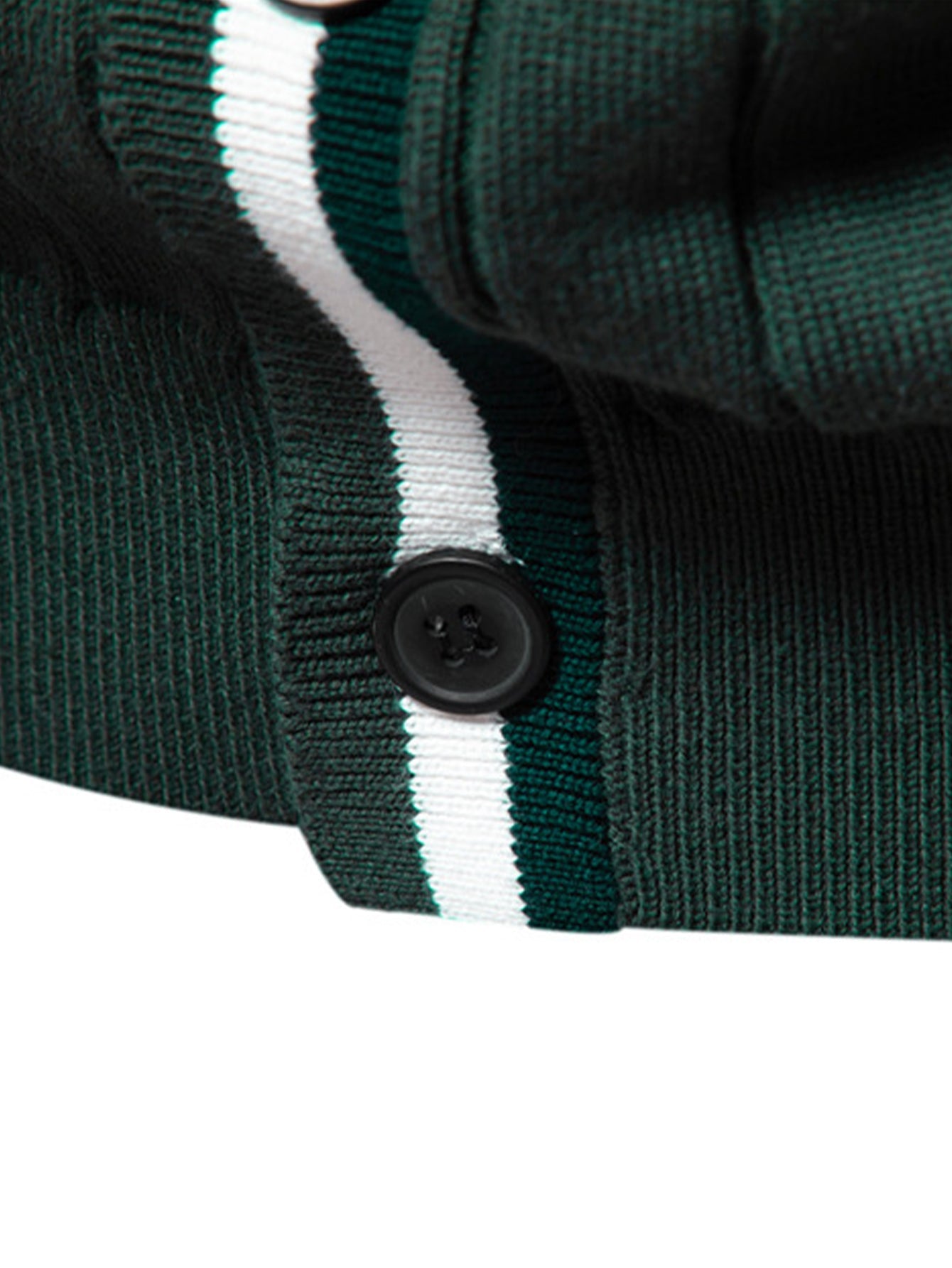 Ribbed Cardigan With Stripe Trim