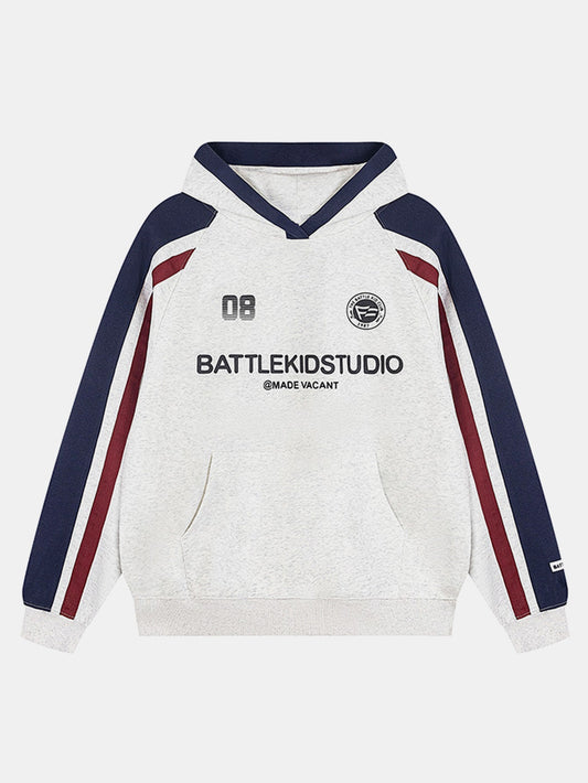 Contrast Slogan Print Hoodie