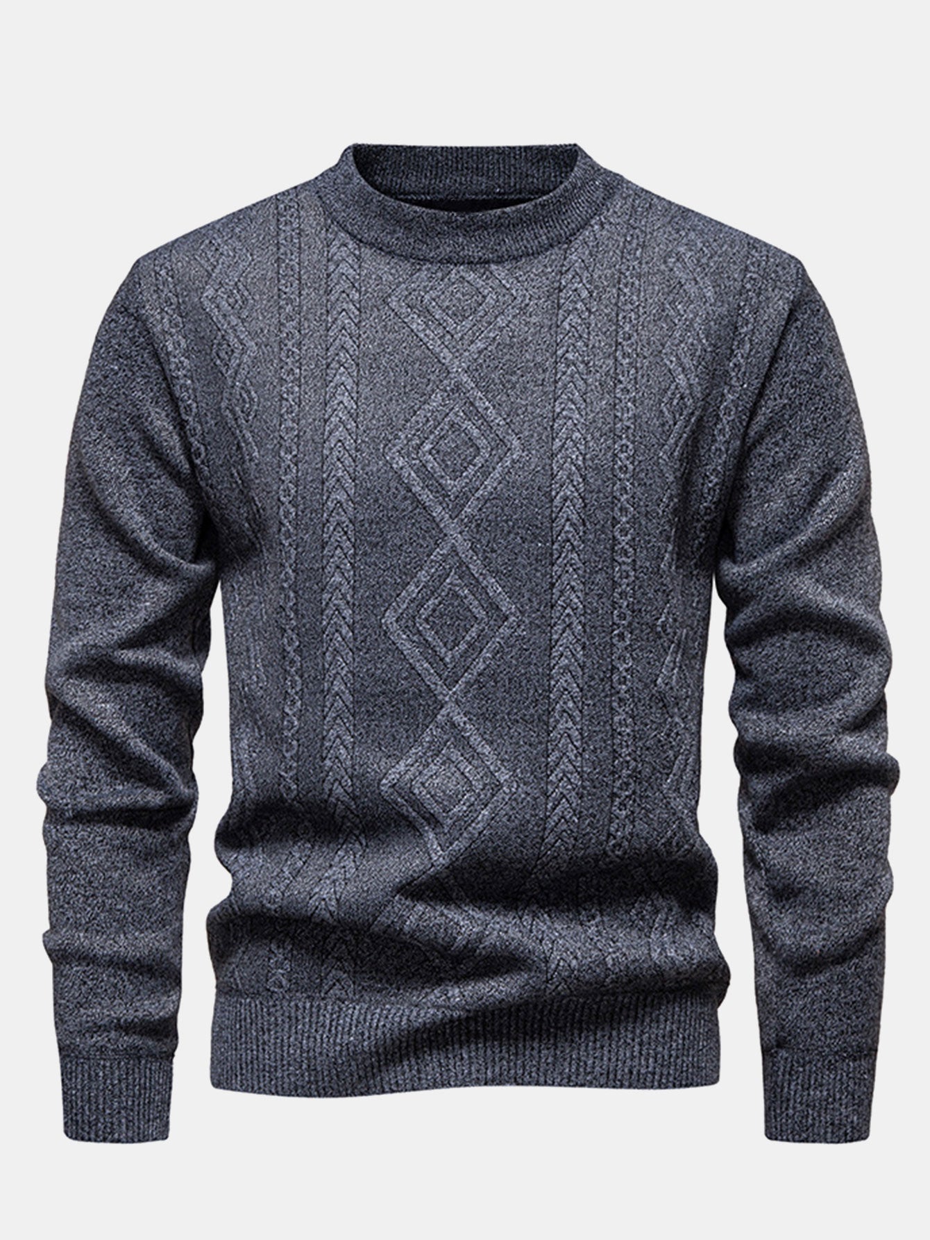 Geometric Jacquard Crewneck Sweater