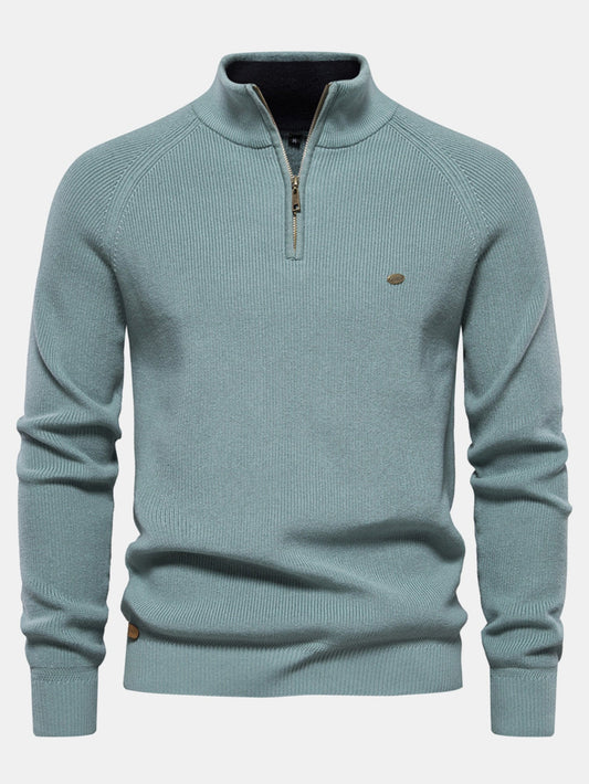 Raglan Sleeve Quarter-Zip Sweater