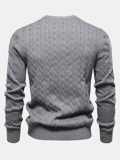 Giraffe Embroidery Twist Jacquard Sweater