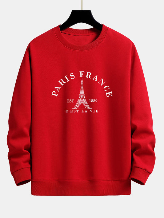 Paris France Print Relax Fit Sweatshirt