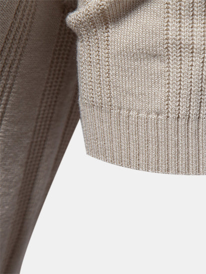 Stripe Knit Polo Shirt