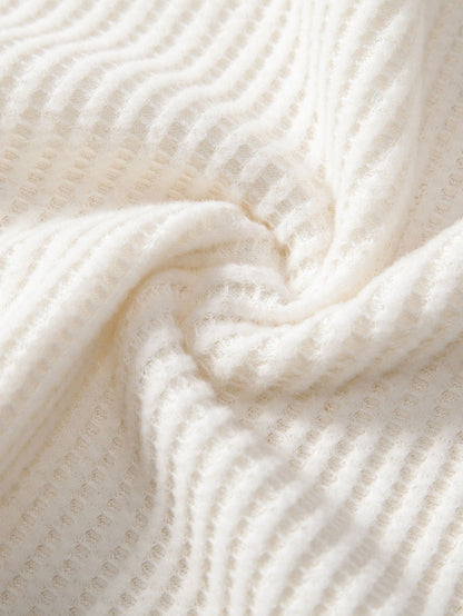 Short Sleeved Waffle V-neck Polo