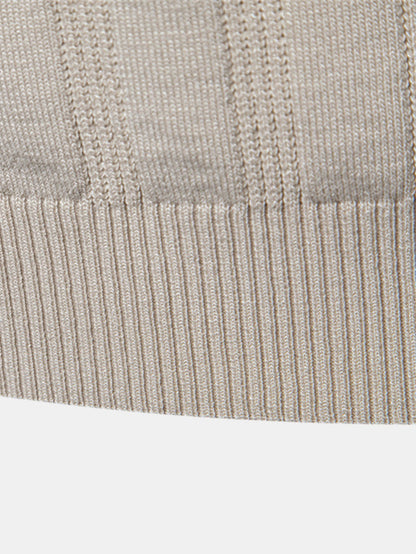 Stripe Knit Polo Shirt