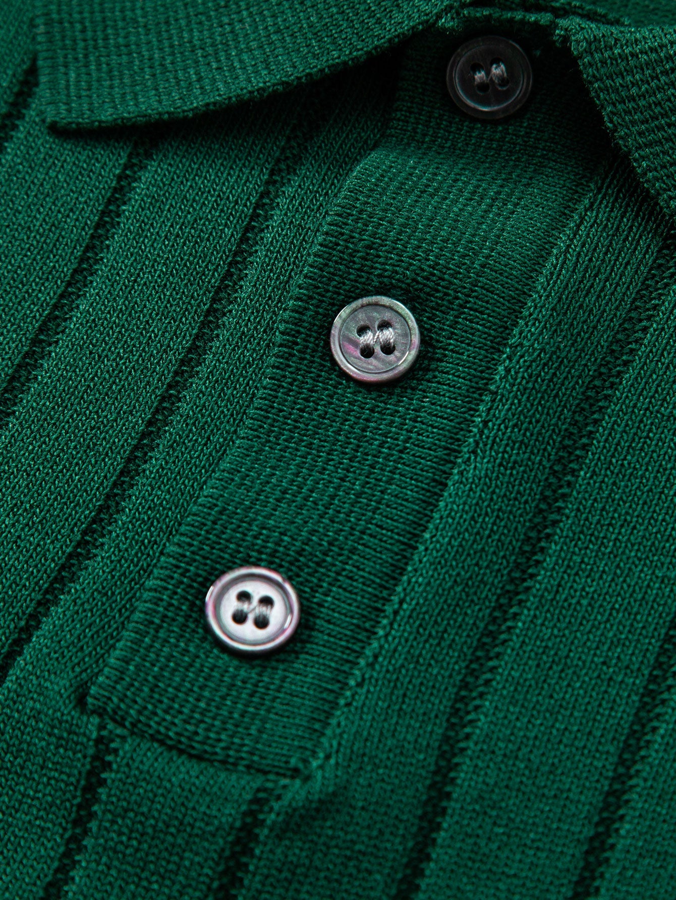 Stripe Knit Polo Shirt