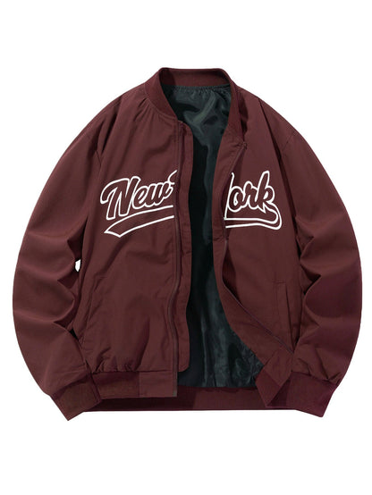 New York Brooklyn Rugby Print Jacket