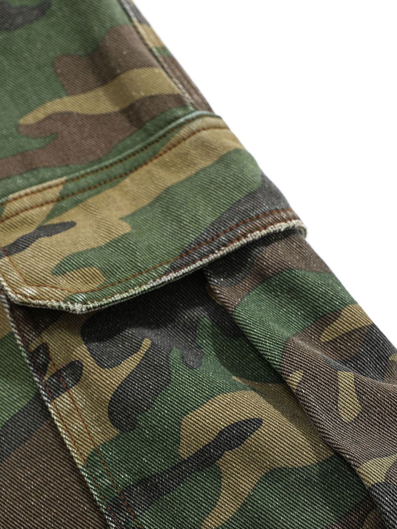 Baggy Fit Camo Ripped Wide Leg Pants