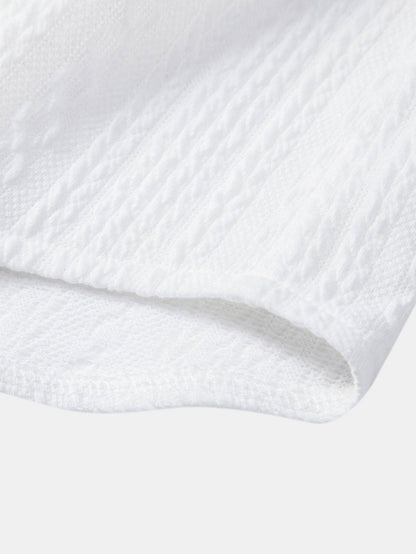 Muscle Fit Jacquard Textured Shirt