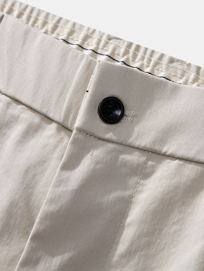 Elastic Waist Straight Leg Trousers