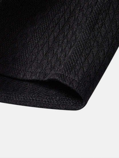 Muscle Fit Jacquard Textured Shirt