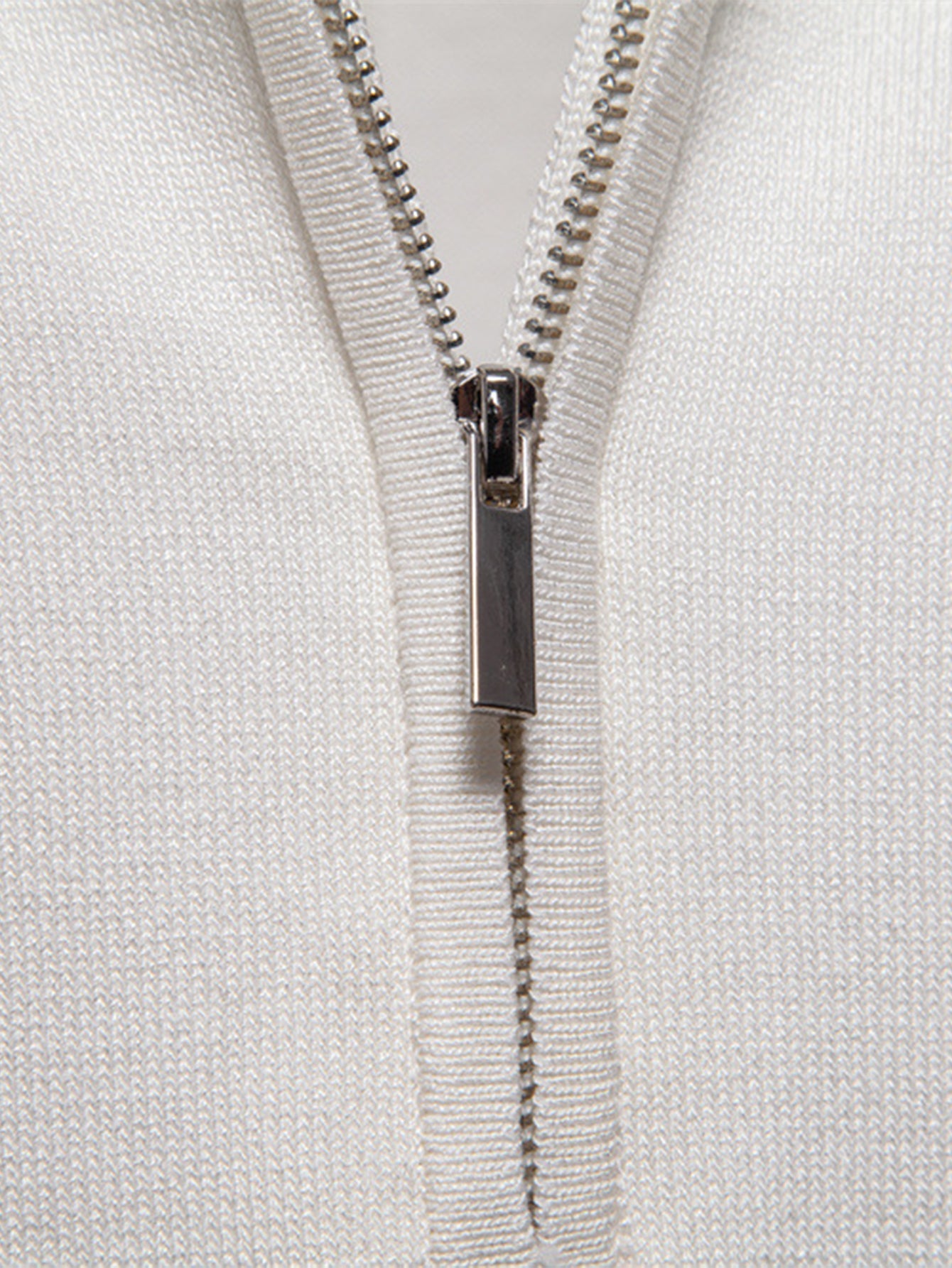 Contrast Trim Zipper Knit Polo Shirt