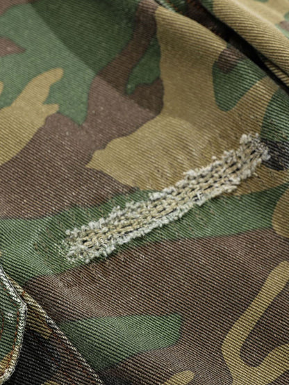 Baggy Fit Camo Ripped Wide Leg Pants