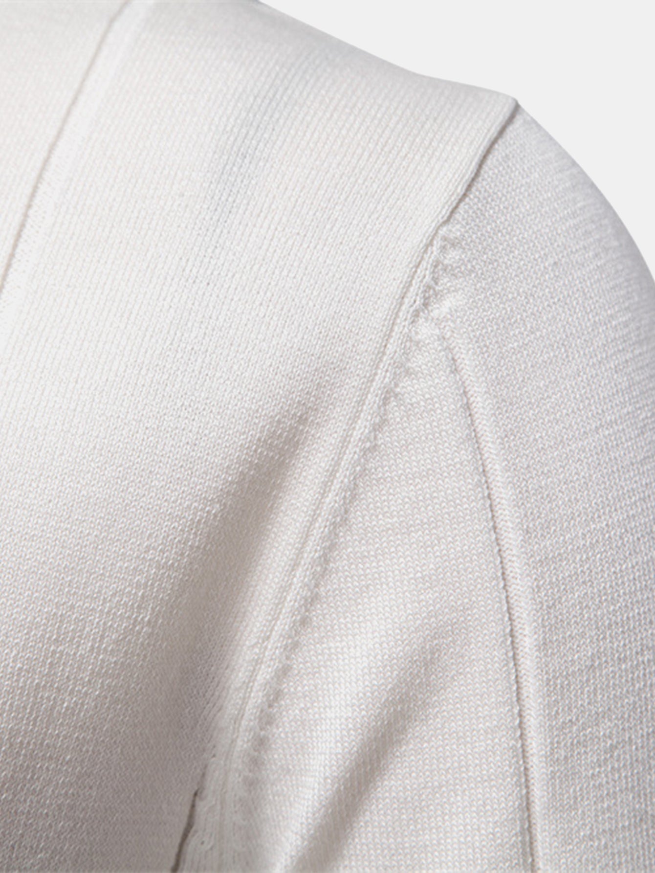 Contrast Trim Zipper Knit Polo Shirt