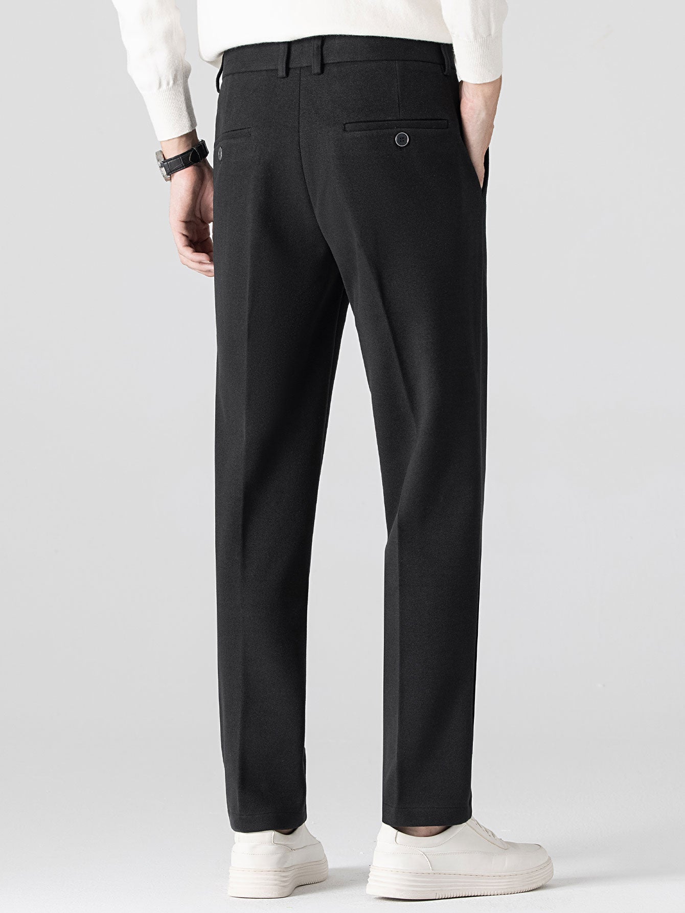 Woolen Straight Leg Trousers