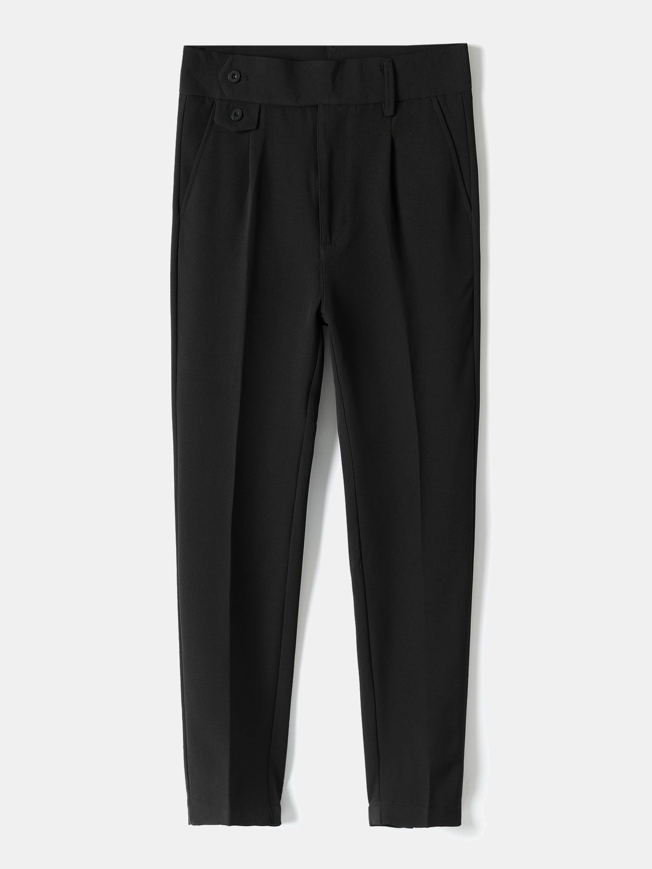 Slim Fit Tapered Cropped Trousers