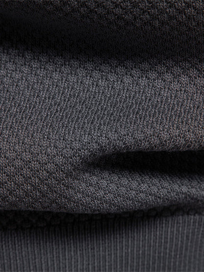 Pineapple Texture Knit V Neck Polo