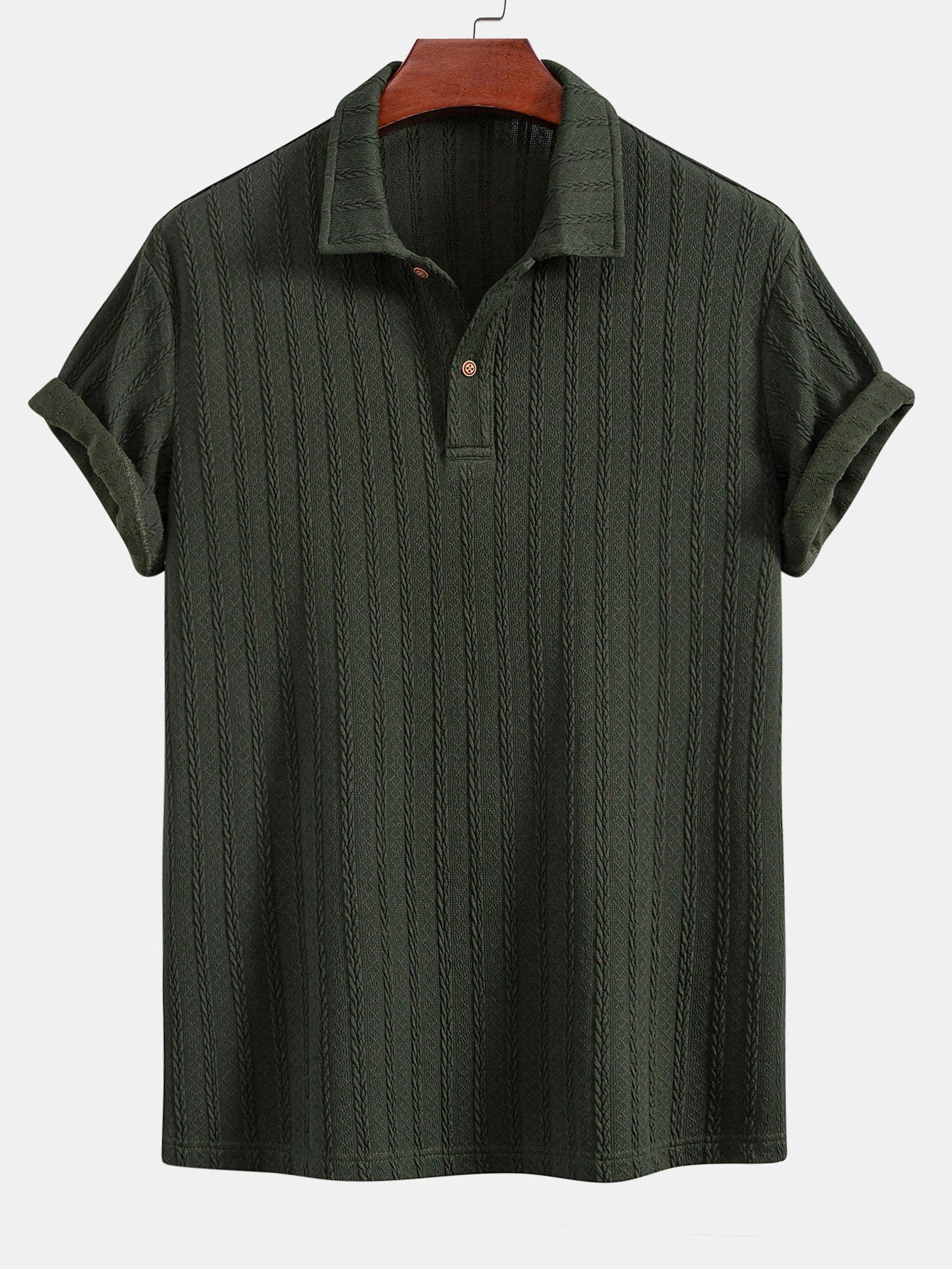 Twist Texture Knit Polo Shirt