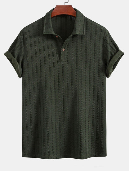Twist Texture Knit Polo Shirt