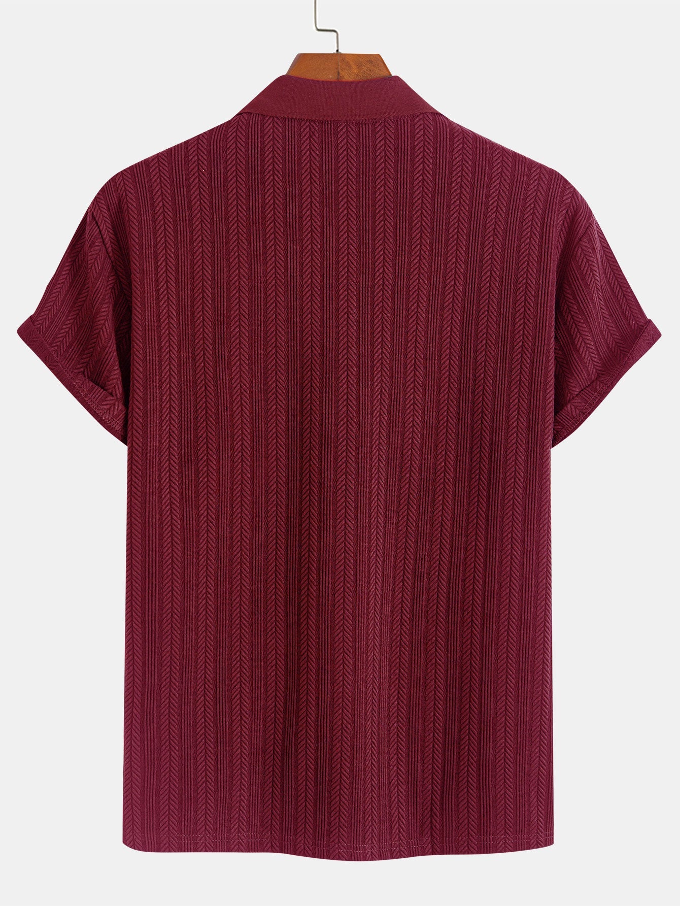 Textured Zipper Polo