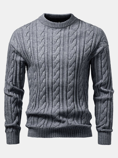 Twist Jacquard Crew Neck Sweater