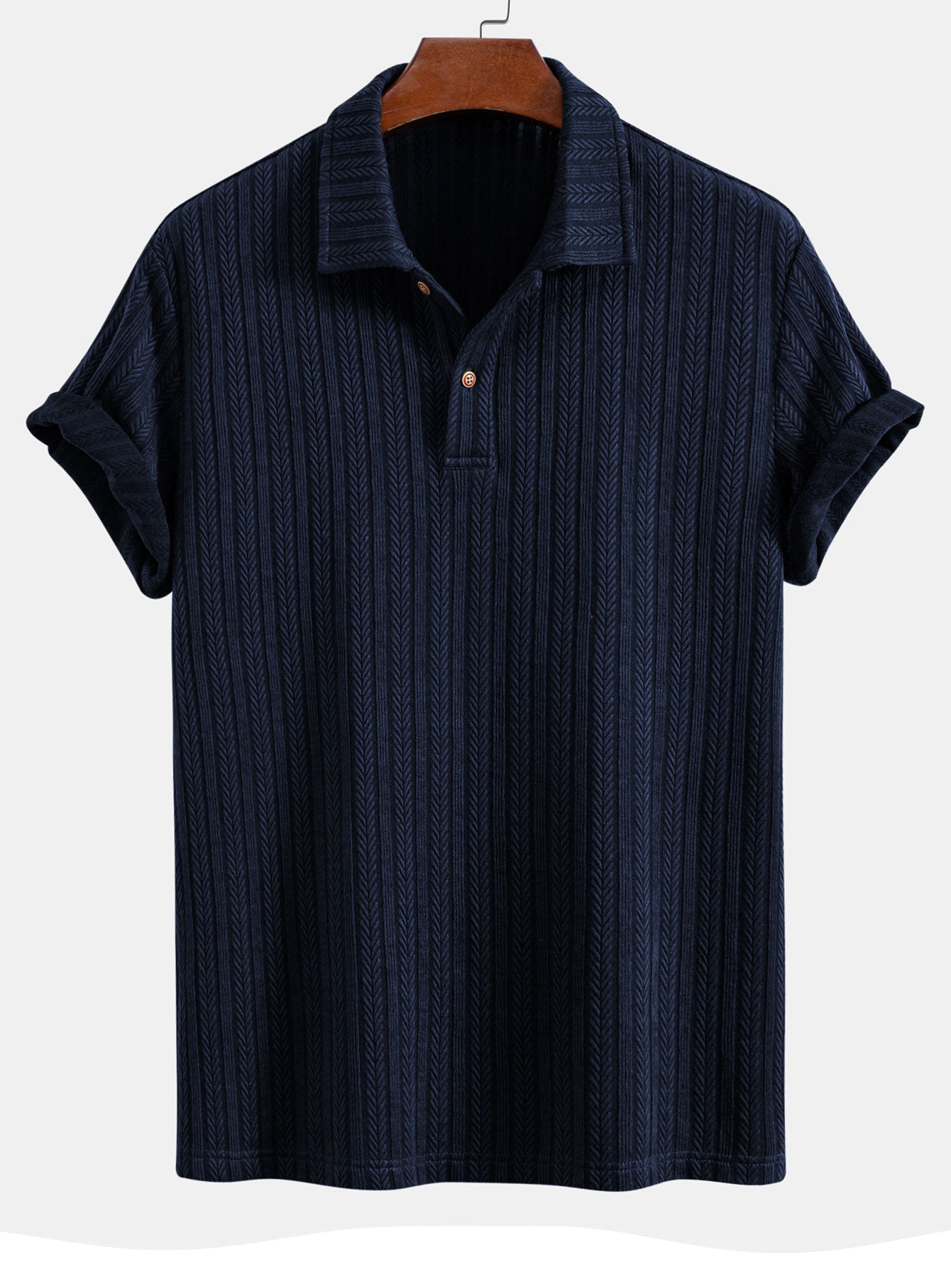 Wheat Ear Jacquard Polo Shirt