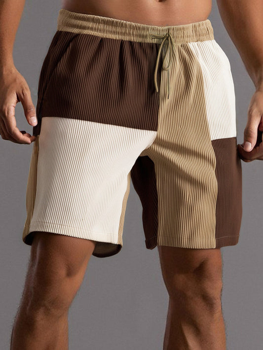 Colorblock Corduroy Shorts