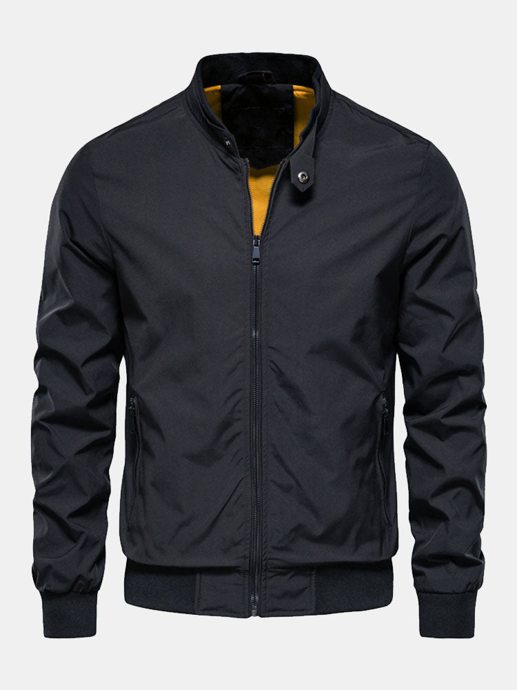 Stand Collar Zip Up Jacket