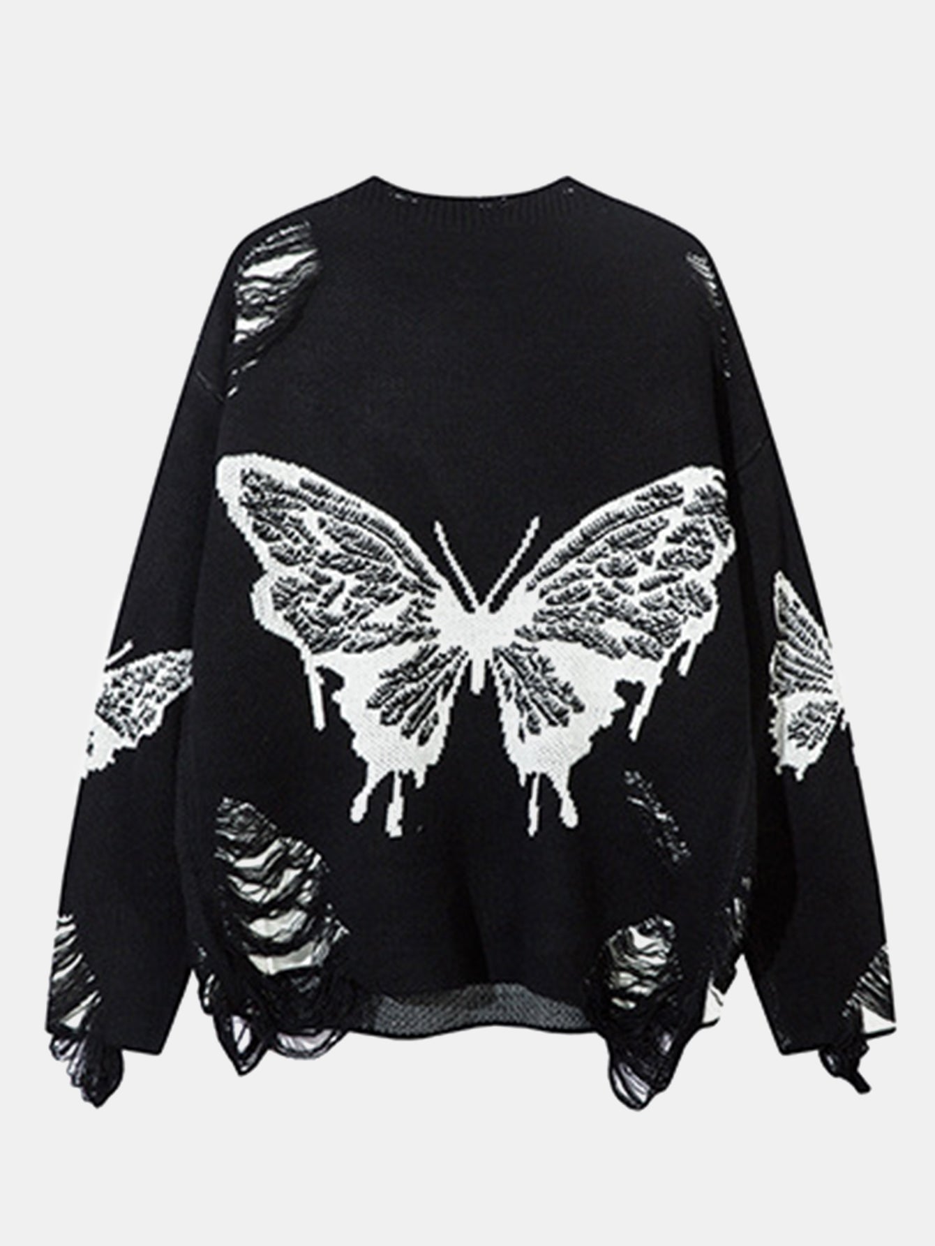 Butterfly Print Knit Sweater
