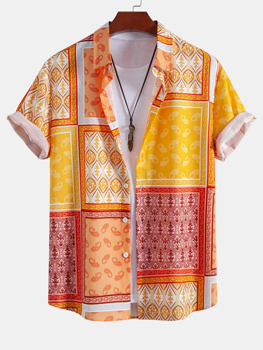 Paisley Border Button Up Shirt
