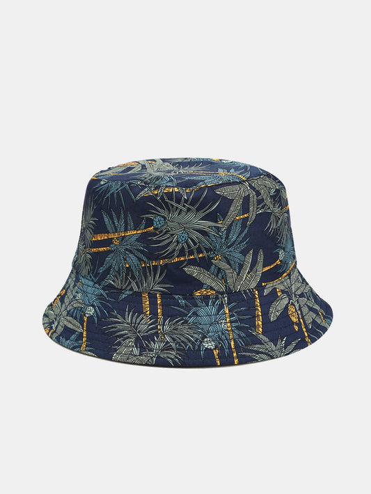 Double Side Reversible Palm Tree Pattern Bucket Hat